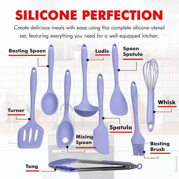 Chef Craft - Premium Silicone Kitchen Tools and Utensils Set, Non-Scratch - Image 4