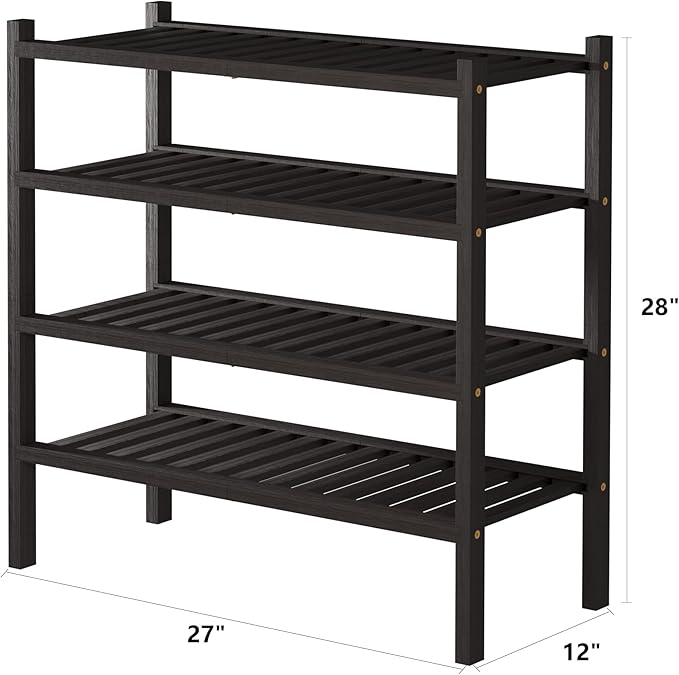 ROMGUAR CRAFT 4 Tier Bamboo Shoe Rack - Image 3