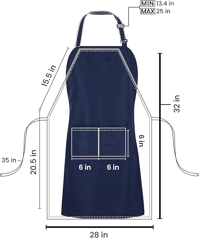 Utopia Kitchen 10 Pack Bib Apron Adjustable - Image 2
