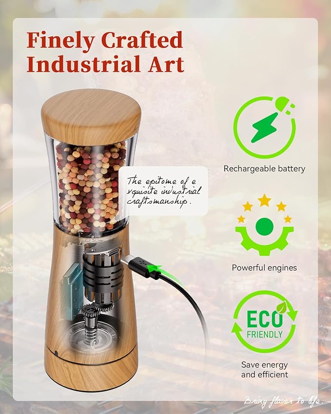 Electric Salt and Pepper Grinder Set - Image 4