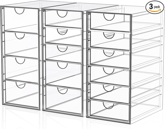 Acrylic 3 Pack Desk Organizers and Accessories, Makeup Organizer Storage by YFXCVSL