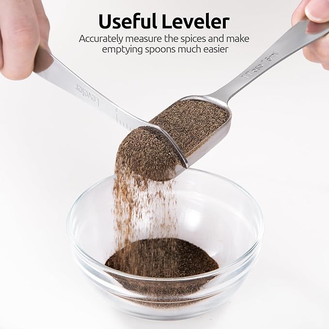 U-Taste Narrow Square Measuring Spoons: 18/8 Stainless Steel Kitchen Measure - Image 9