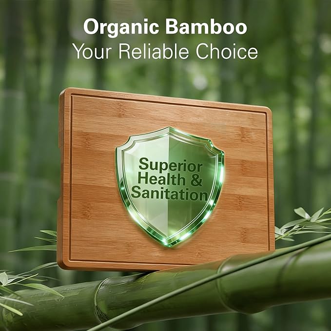 Zarler Bamboo Cutting Boards for Kitchen, 15.5x10.5 Durable Wood Cutting Board - Image 3