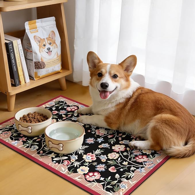 LOKHOM Floral Dish Drying Mat, Cuttable Hide Stain Drying Mat - Image 5