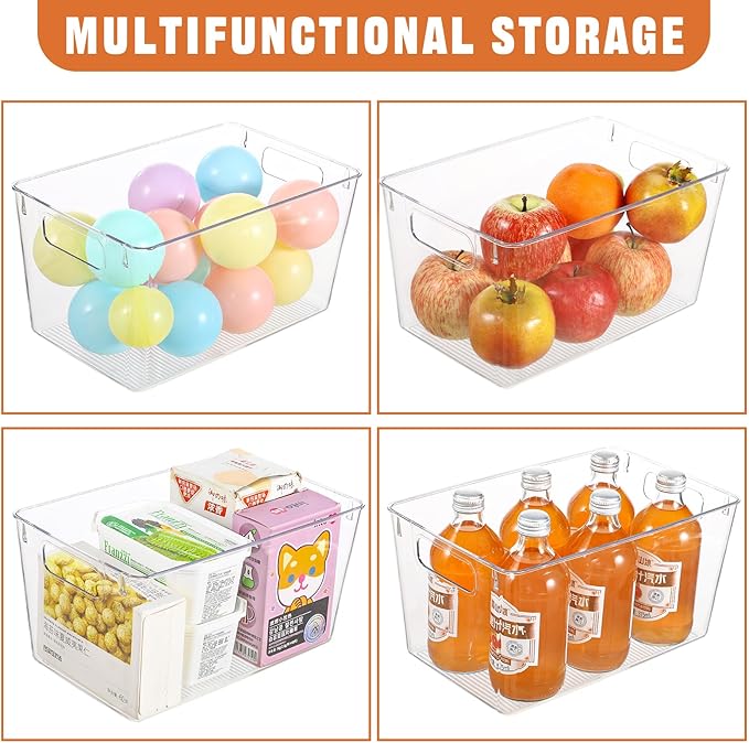 Freebat 12 Pack Large Clear Plastic Storage Bins, Plastic Containers - Image 3