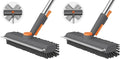 Floor Scrub Brush with Long Handle, 3 in 1 Scrape and Heavy-Duty Stiff Bristle by AIRU
