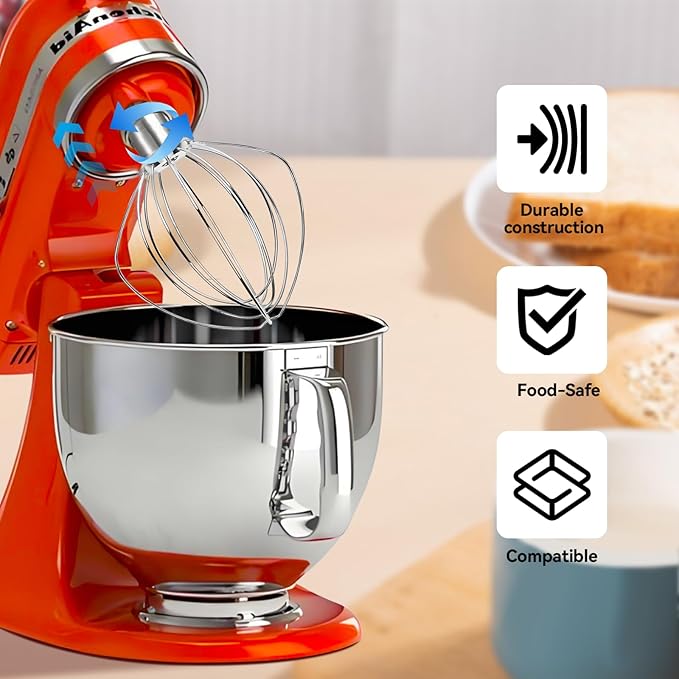 K45WW 6-Wire Whip Attachment Fits KitchenAid Tilt Head Stand Mixer - Image 4