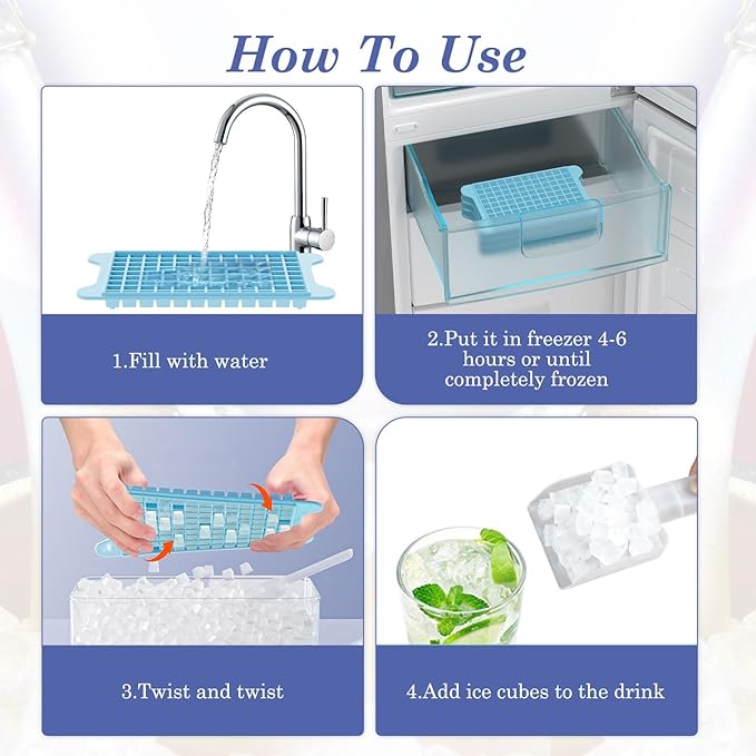 Mini Ice Cube Tray for Freezer: GGUW Nugget Ice Cube Tray - Image 5
