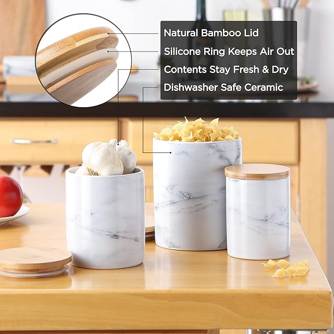 DII Kitchen Accessories Retro Collection Ceramics, Canister Set, 3 Piece - Image 8