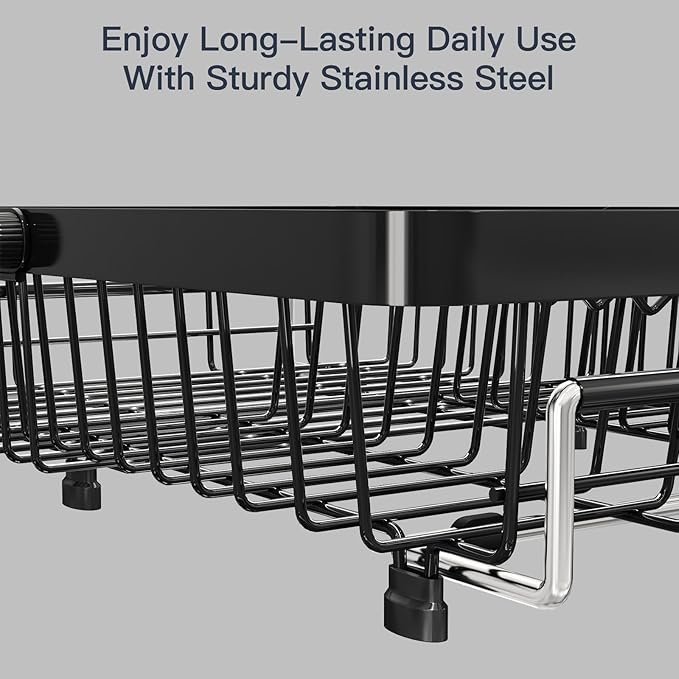 MAJALiS Expandable Stainless Steel Over The Sink Dish Drying Rack - Image 5