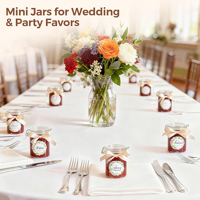 ComSaf 8oz Glass Jars with Airtight Lids, Cylindrical Jelly & Spice Jars - Image 5