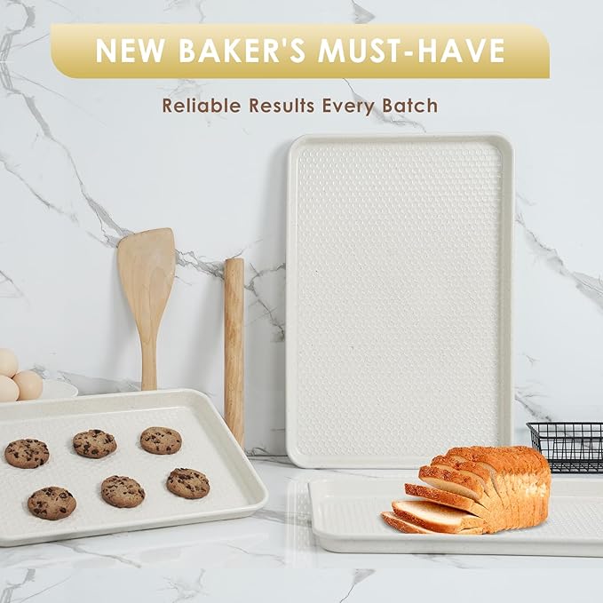 Baking Sheet Pan Set of 3, Nonstick Carbon Steel Cookie Sheets - Image 7