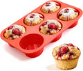 Jumbo Muffin Pan, 3.5 Inch Large Muffin Pan 6 Cup Silicone Jumbo Cupcake Tin by CAKETIME