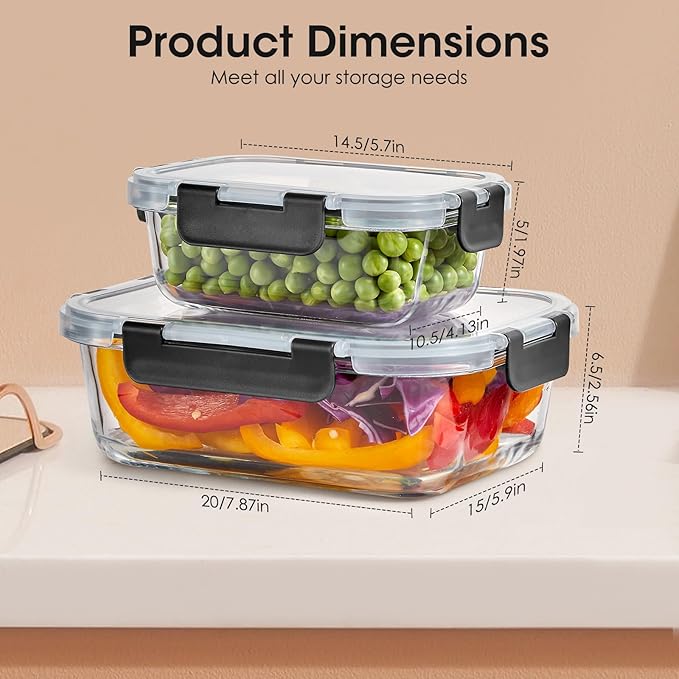 Liuruiyu 10 Pack Glass Food Storage Containers - Image 7