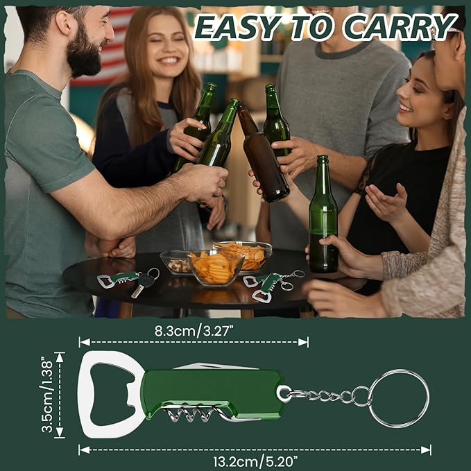 Ziliny 24 Pcs Bottle Opener Keychain Bulk Wine Bottle Beer Opener Keychain - Image 6