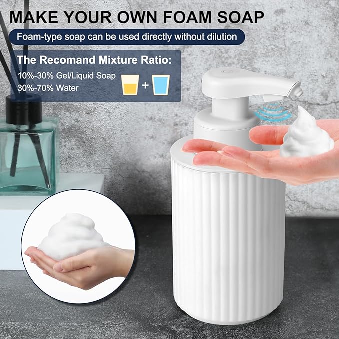 Automatic Soap Dispenser Foaming Touchless: 9oz White Plastic - Image 3