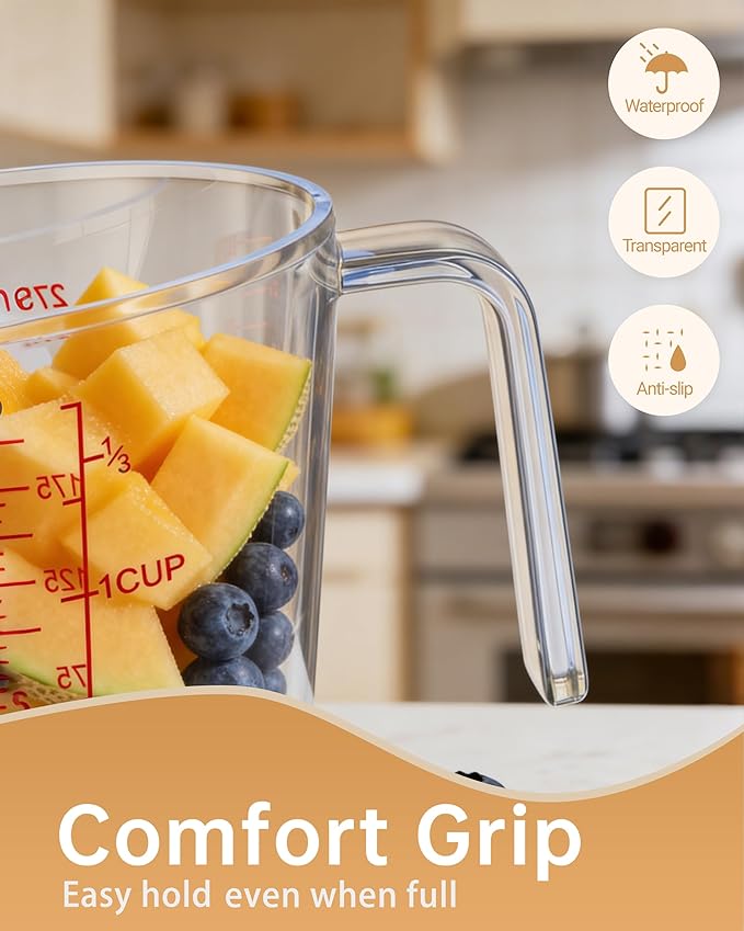 Measuring Cups, Plastic Measuring Cups Set of 3-1000ml, 300ml - Image 6