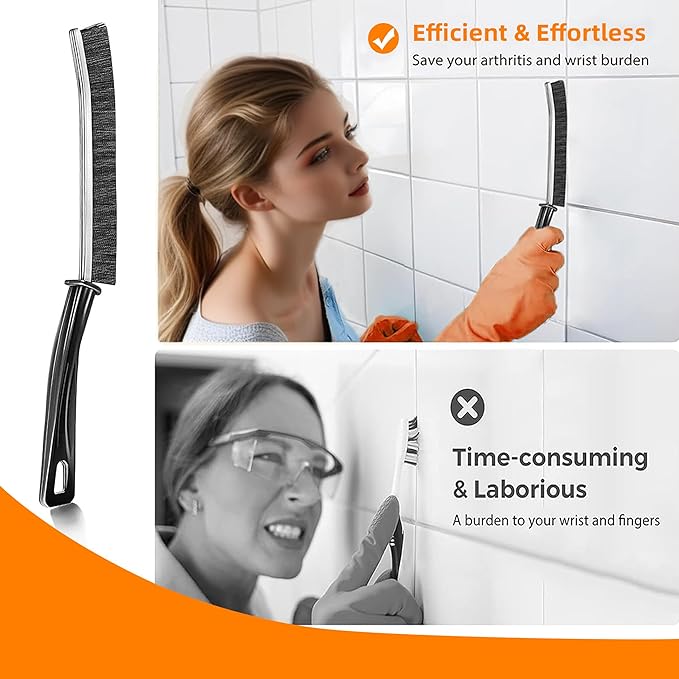6Pcs Hard-bristled Crevice Cleaning Brush, Bathroom Cleaner Tools - Image 4