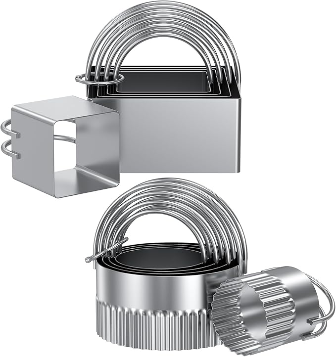 Biscuit Cutter Set of 10 pcs, Square and Fluted Cookie Cutter Set by Unknown