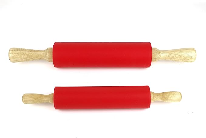 Silicone Rolling Pin for Baking Non-stick Rolling Pin Dough Roller Wooden - Image 5