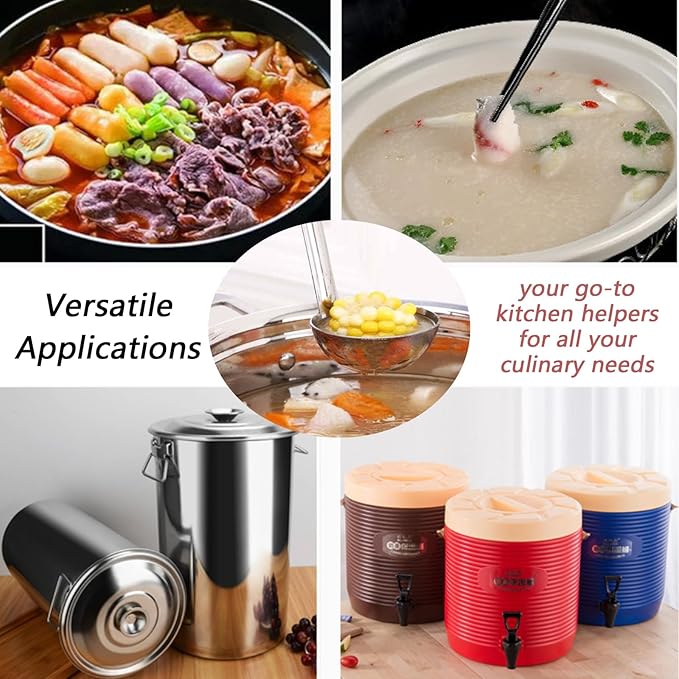 3 Pcs 3 oz Stainless Steel Soup Ladle Set, Long Handle Serving Spoons - Image 6
