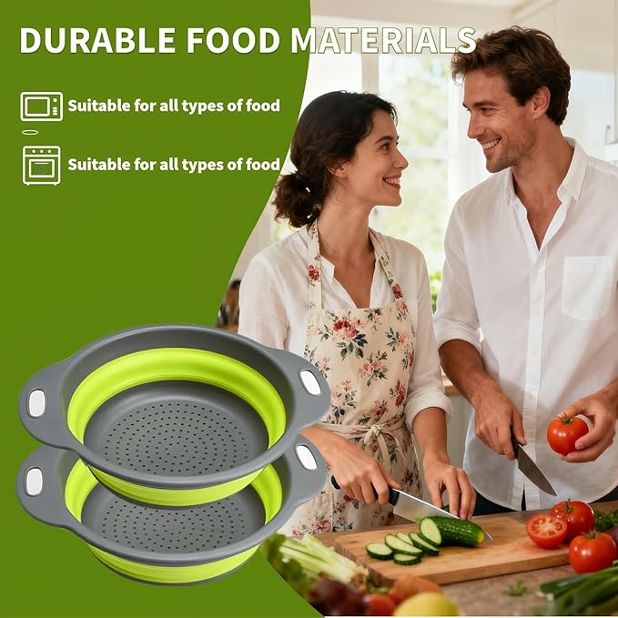 Silicone Colander Collapsible Strainers Set - Image 6