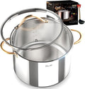 Ciwete Stock Pot 12 Quart, 18/10 Tri-Ply Stainless Steel Whole Clad Stock Pot by Ciwete