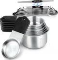 Magnetic Measuring Cups & Spoons Set, Strong N45 Magnets, Heavy Duty Stainless by vfuni