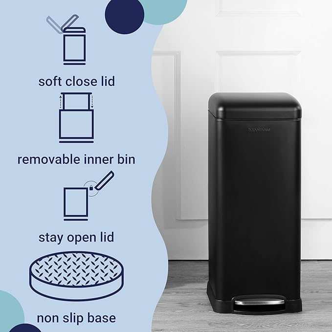 happimess HPM1007B Betty Retro 8-Gallon Step-Open Trash Can - Image 3