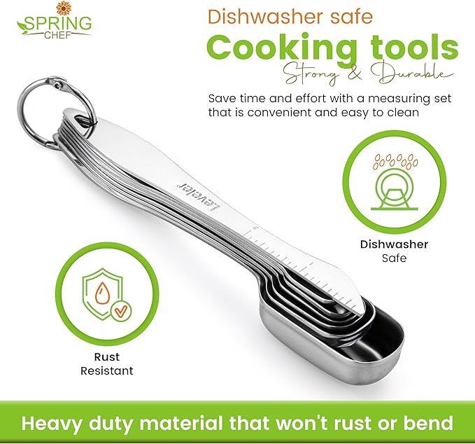 Spring Chef Stainless Steel Measuring Cups and Spoons Set of 14 - Image 8