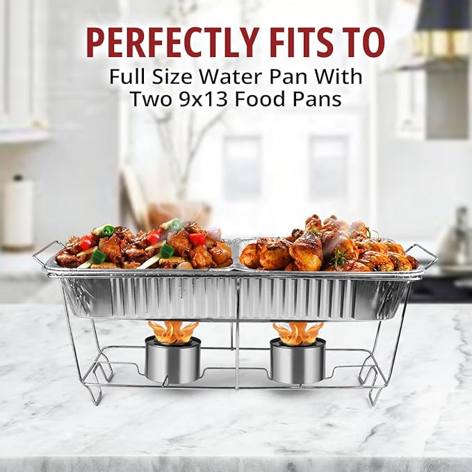 COMFICOVE 6 Pack Chafing Wire Rack Buffet Stand Chrome Frame - Image 5