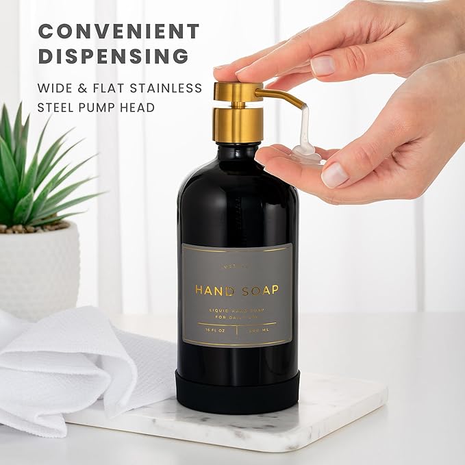 Hand and Dish Soap Dispenser for Kitchen and Bathroom, Stainless Steel Pumps - Image 4