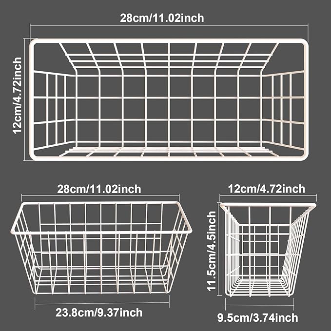 MaraFansie Wall Wire Baskets Adhesive Basket Hanging Kitchen Baskets No Drilling - Image 2