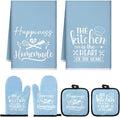 Sratte 6 Pcs Kitchen Decor Accessories Set Farmhouse Towels Pot Holders Oven by Sratte