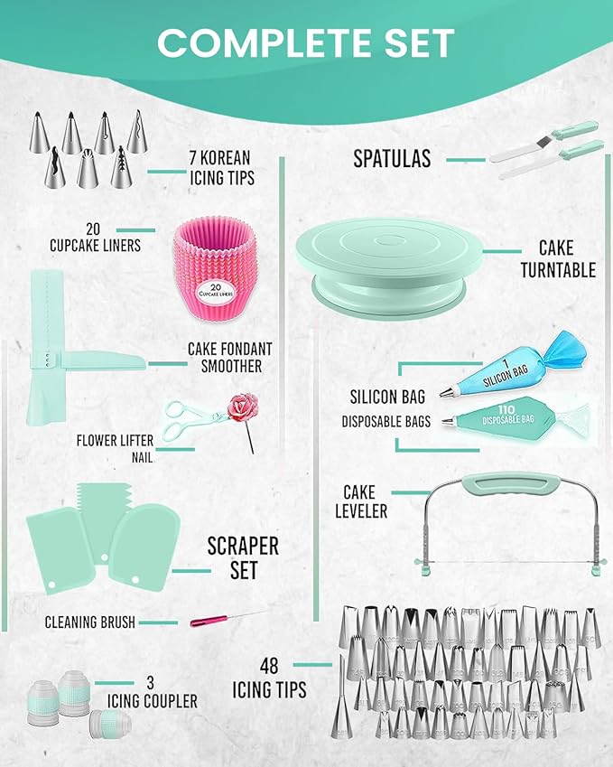 RFAQK 200PCs Cake Decorating Kit - Image 2