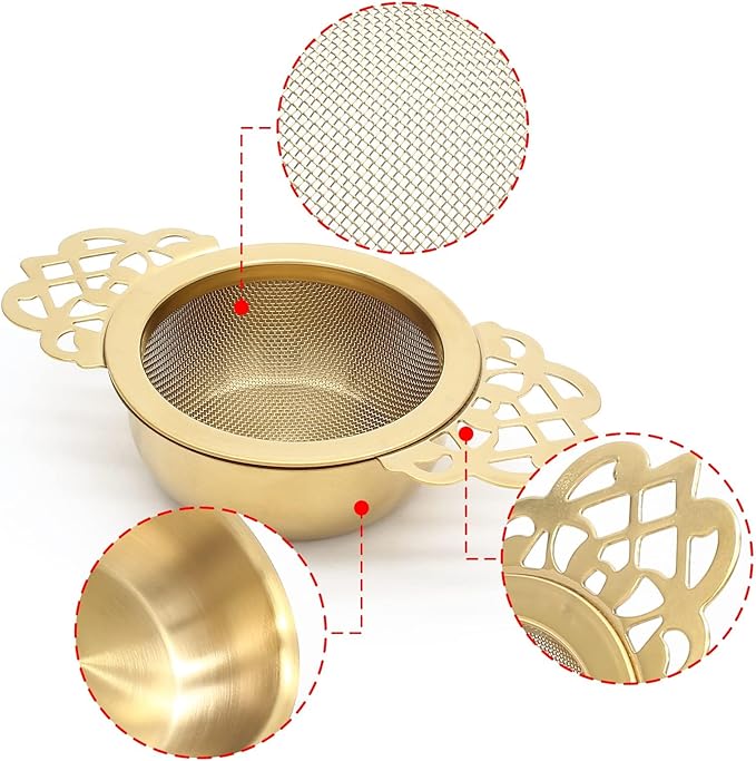 Bonsicoky 4 Pack Tea Strainer Bowl, Stainless Steel Loose Leaf Tea Filter - Image 3
