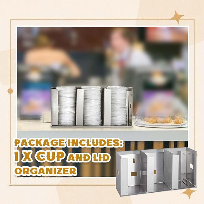 Hicarer 3 Compartments Stainless Steel Cup Dispenser - Image 3