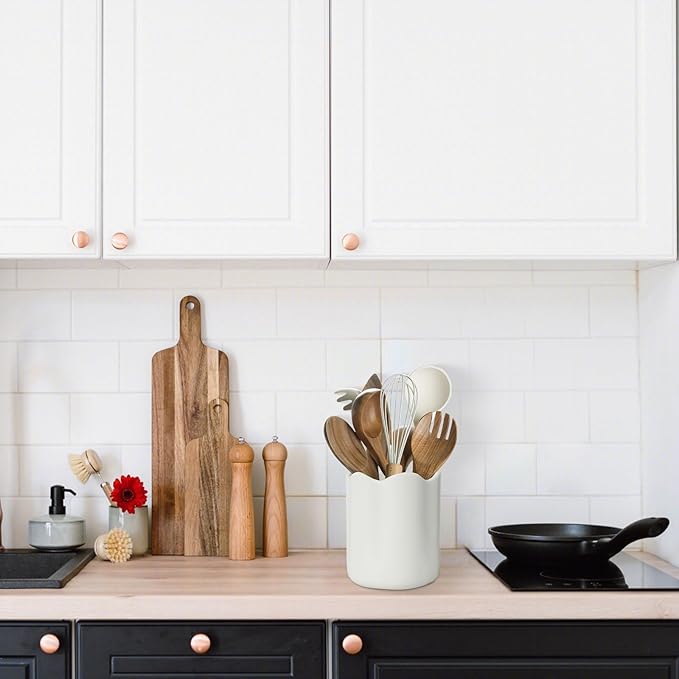 Ceramic Utensil Holder for Kitchen Counter, 6.2" Large Kitchen Utensil Holder - Image 5