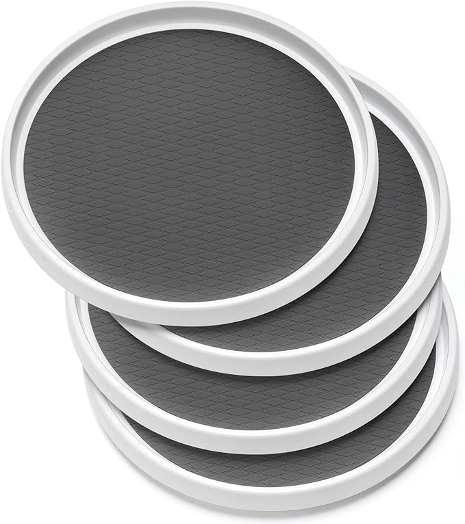Set of 4, 10 Inch Non-Skid Lazy Susan Organizers by MakeLifeBetterEasier
