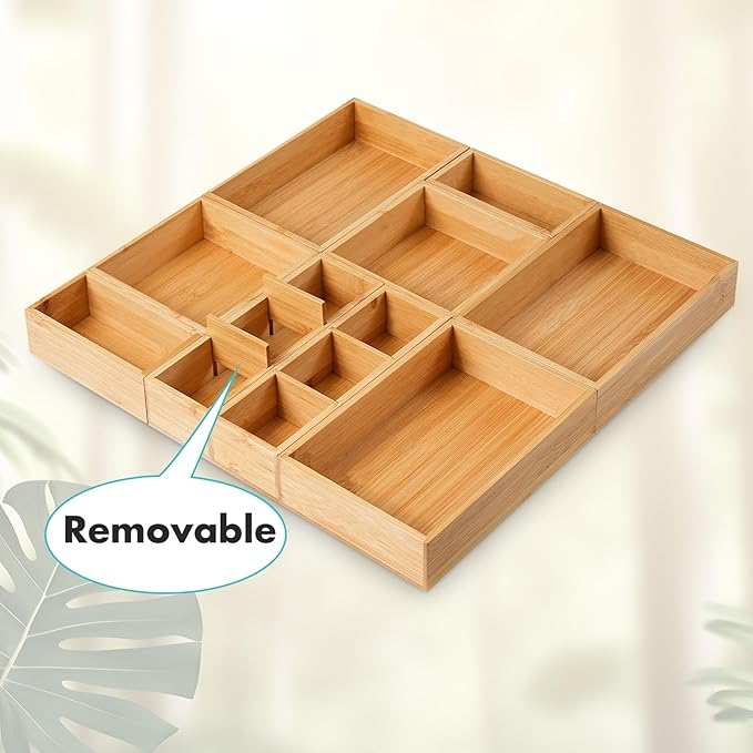 Fabsome Drawer Organizer, Small Wooden Container Tray - Image 9