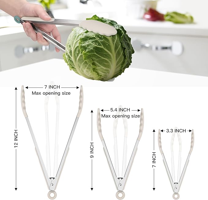 HOTEC Premium Stainless Steel Locking Kitchen Tongs - Image 7