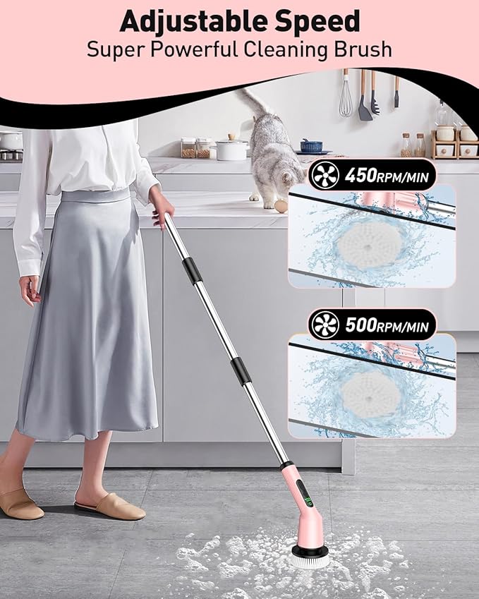 Electric Spin Scrubber for Cleaning Bathroom, Shower Scrubber Cordless Cleaning - Image 3