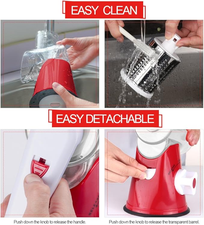 Cambom Rotary Cheese Grater Hand Crank Cheese Shredder - Image 6