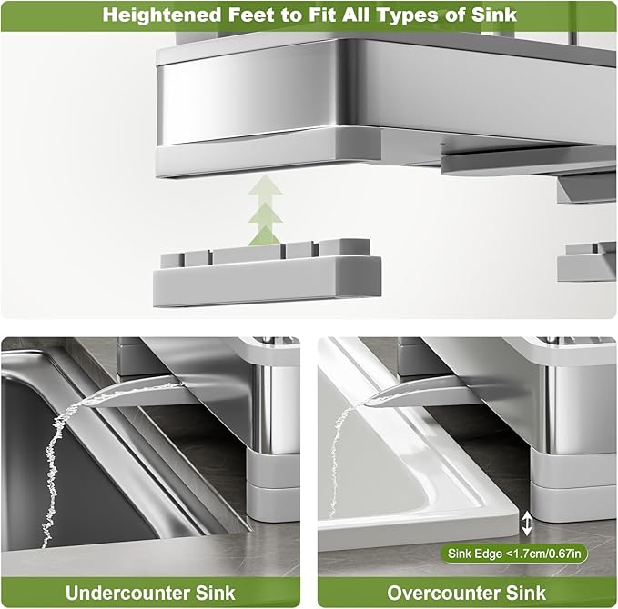Ewaiira Stainless Steel Sink Caddy, Sponge Holder - Image 5