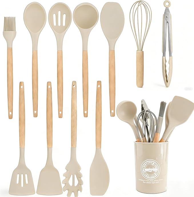 Silicone Cooking Utensil Set, Nonstick Kitchen Utensils 446°F Heat-Resistant by Unknown