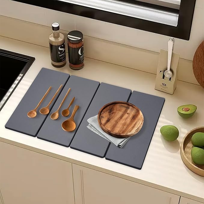 Large Dish Drying Mat for Kitchen Counter, Heat-resistant Mat, Diatomaceous - Image 2