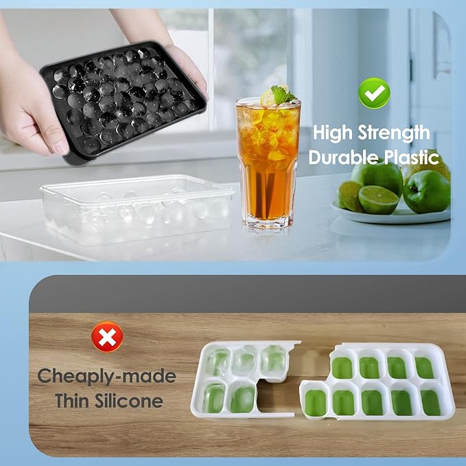 WIBIMEN Ice Cube Tray with Lid and Bin - Image 7