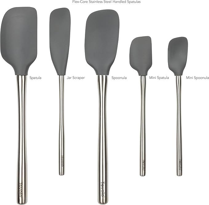 Tovolo Stainless Steel Handled Silicone Spatula Set of 5 Charcoal Gray - Image 2