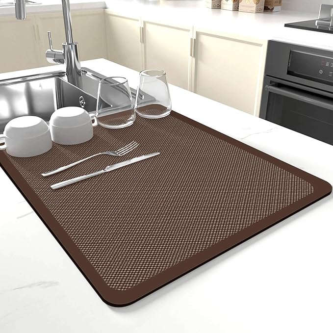 Dish Drying Mat for Kitchen Counter, Drying Mat for Dish Rack, Absorbent Hide by JuSiyley