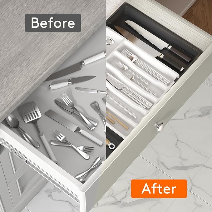Lifewit Silverware Drawer Organizer, Expandable Utensil Tray - Image 5